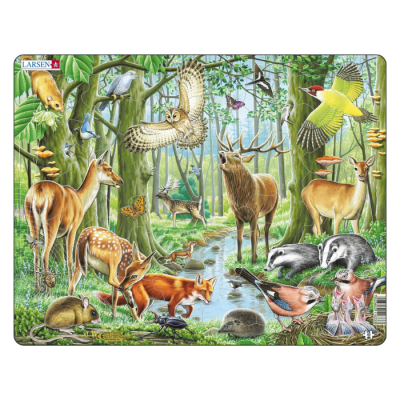 Quebra-cabeça Larsen com cena de floresta e animais silvestres