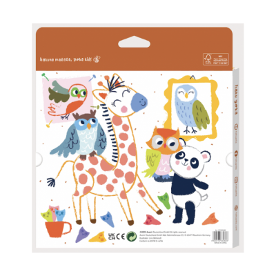 Embalagem com desenho de animais cartoon coloridos