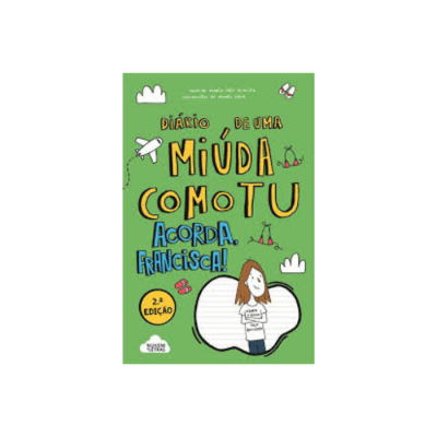 Capa de livro verde com texto e ilustração de personagem feminina