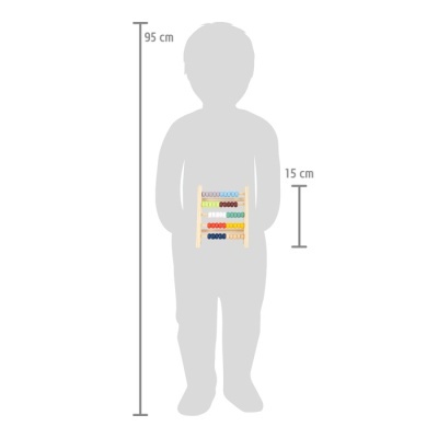 Ábaco de madeira colorido com contas em cinco cores várias