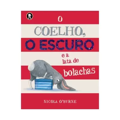 Capa de livro infantil com coelho e lata de bolachas