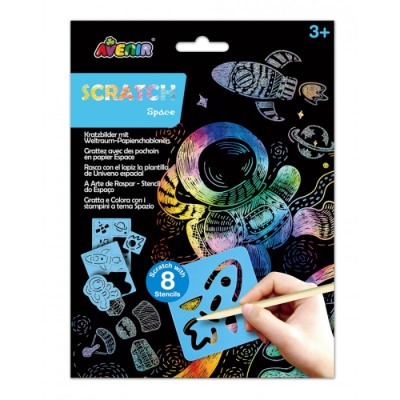 Jogo de criatividade Avenir Scratch Space com stencils metálicos para crianças