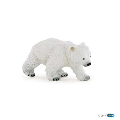 Figura de urso polar branco em plástico texturizado