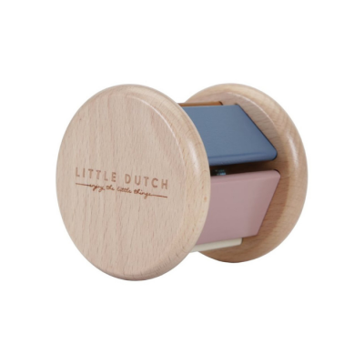 Brinquedo de madeira Little Dutch cilíndrico com partes móveis azul e rosa
