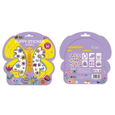 Conjunto de autocolantes 3D em forma de borboleta com tema de jardim e embalagem lilás