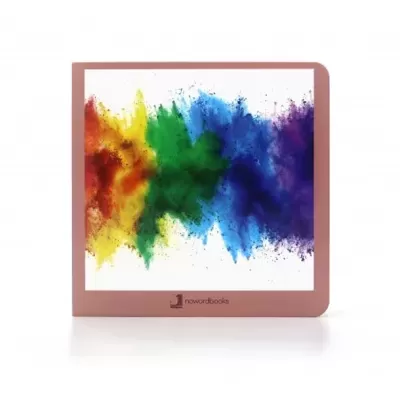 Capa quadrada para livro com imagem de explosão colorida de tinta e texto 'newartbooks'