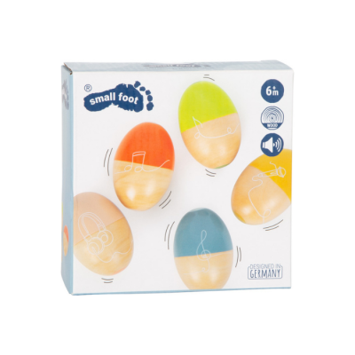 Caixa de brinquedos maracas coloridas Small Foot para crianças a partir dos 6 meses