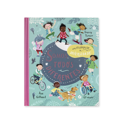Capa de livro infantil destacando diversidade com várias crianças ilustradas