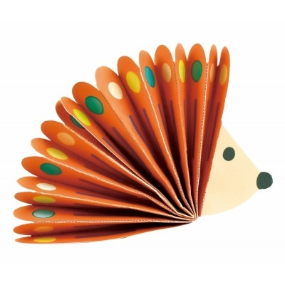 Brinquedo de papel em forma de ouriço colorido