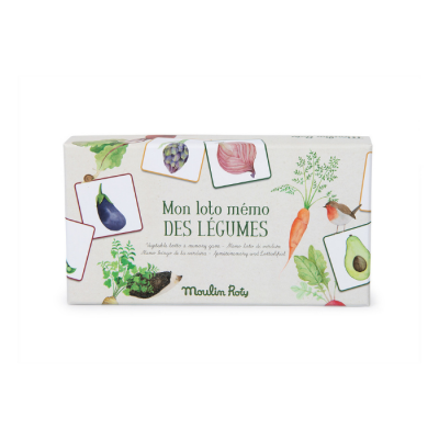 Caixa de jogo de memória Mon loto mémo DES LÉGUMES com ilustrações de legumes