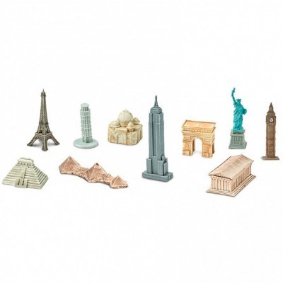 Miniaturas coloridas de monumentos famosos em miniatura