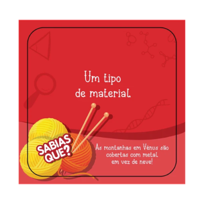 Bolas de lã amarela e laranja com agulhas de tricô e texto explicativo em fundo vermelho