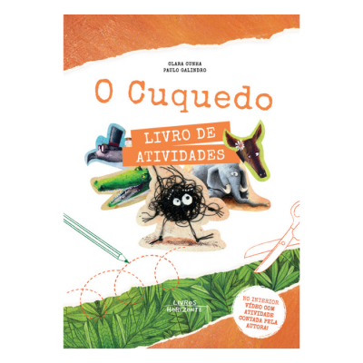 Capa do livro de atividades O Cuquedo com ilustrações de animais e texto