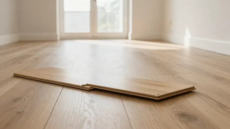 Pavimento SPC ou laminado: qual escolher para a sua casa? Tábuas de madeira clara sobre chão de madeira num quarto iluminado pela luz natural