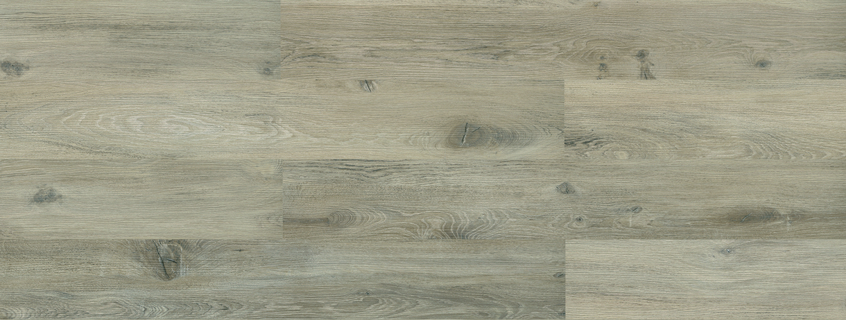 GRIT 1527 GITARO — Pavimento LVT & SPC Série VIVA Light gray and beige wood-patterned laminate flooring with natural grain and knots.