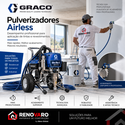 Pulverizador airless GRACO Ultra Max II 695 PC Pro em uso interior