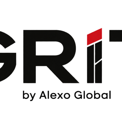 Logotipo GRIT com detalhe vermelho na letra I