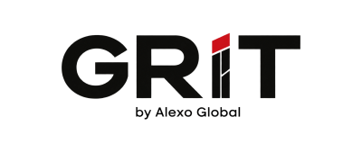 Logotipo GRIT com detalhe vermelho na letra I