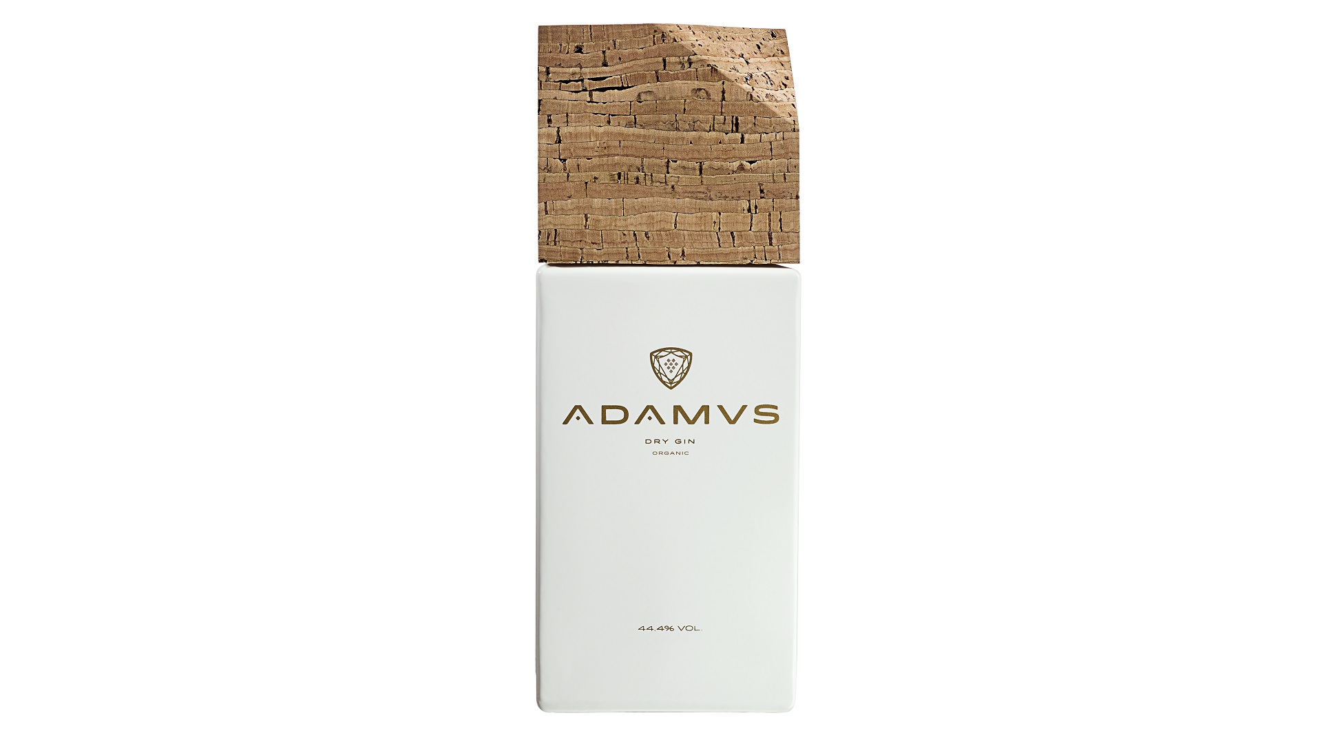 Adamus Dry Gin Frasco de perfume Adamys branco com tampa de cortiça
