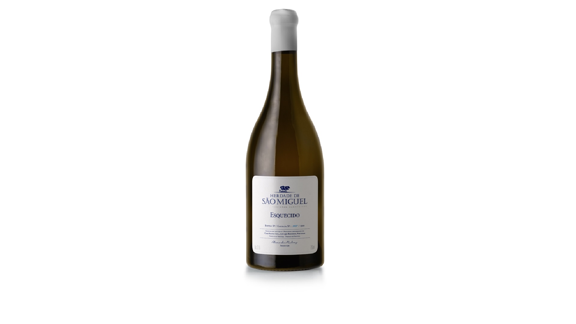 Herdade de São Miguel - Arinto Esquecido 2022 Garrafa de vinho branco com rótulo MOMIGUÉL