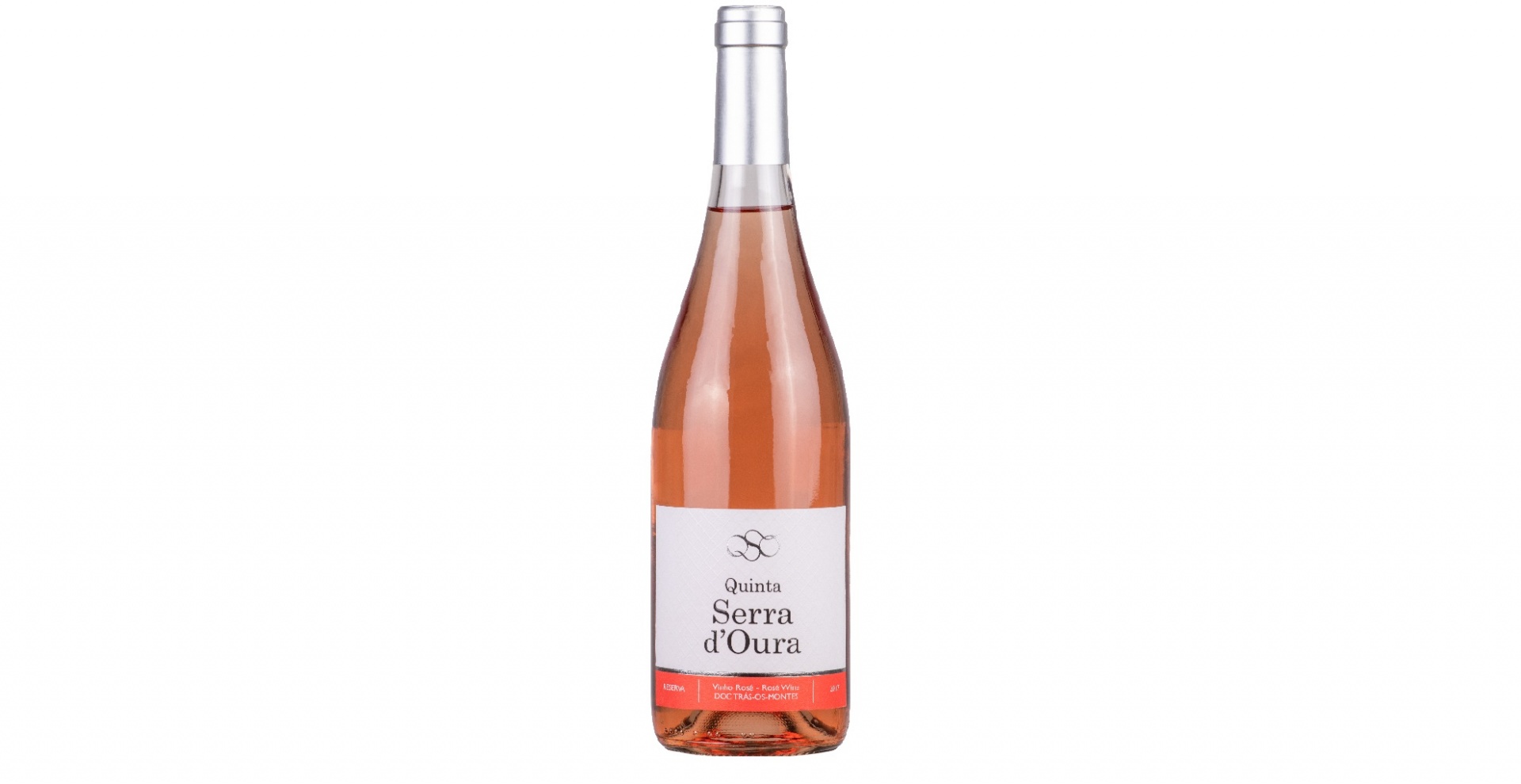 Quinta Serra d'Oura - Reserva Rosé Garrafa de vinho rosé Quinta Serra d'Oura com rótulo branco e rosa claro