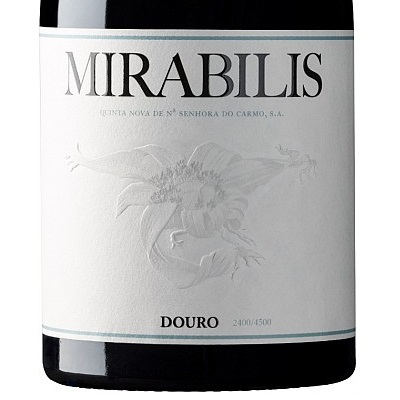 Mirabilis Tinto Rótulo branco de garrafa de vinho Mirabilis com texto e imagem em relevo
