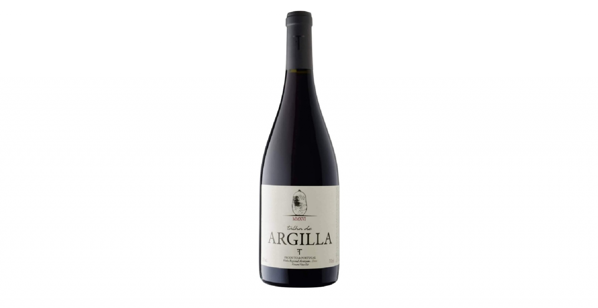 Talha de Argilla Tinto Garrafa de vinho tinto ARGILLA com rótulo branco e tampa preta
