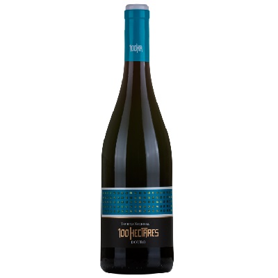 100 Hectares - Touriga Nacional Garrafa de vinho tinto Torre de Marrocos Douro com rótulo azul e preto
