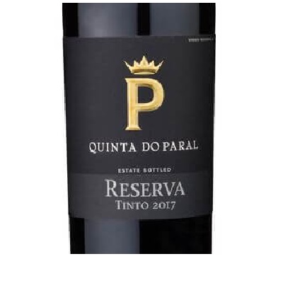 Quinta do Paral Reserva Tinto Garrafa de vinho tinto com rótulo preto e texto dourado e branco