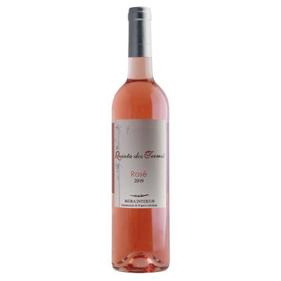 Quinta dos Termos - DOC - Rosé Garrafa de vinho Rosé 2019 com rótulo branco e tampa prateada