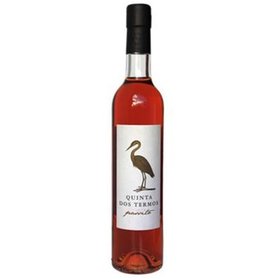 Quinta dos Termos - Branco Colheita Tardia - PASSITO 2012 Garrafa de vinho rosé Quinta dos Termos com rótulo branco e desenho de garça dourada