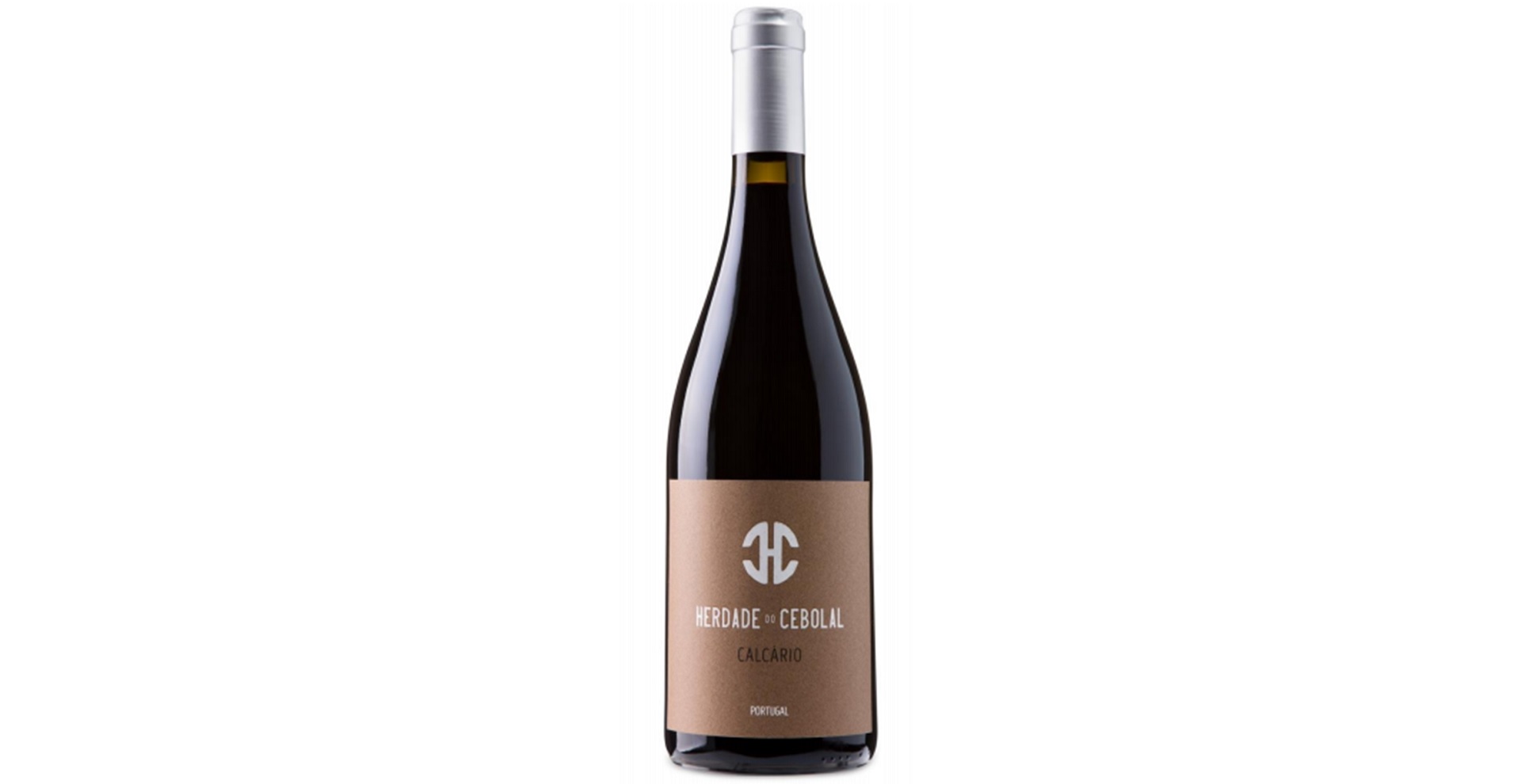 Herdade Do Cebolal Calcário Tinto 2014 Garrafa de vinho tinto com rótulo castanho claro