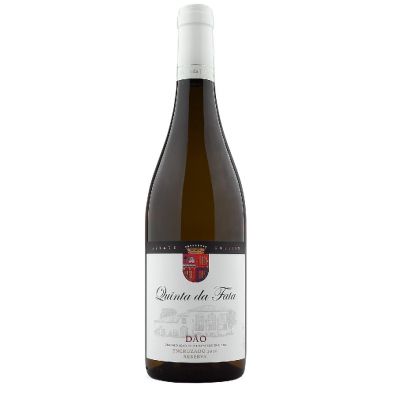 Garrafa de vinho branco com rótulo branco