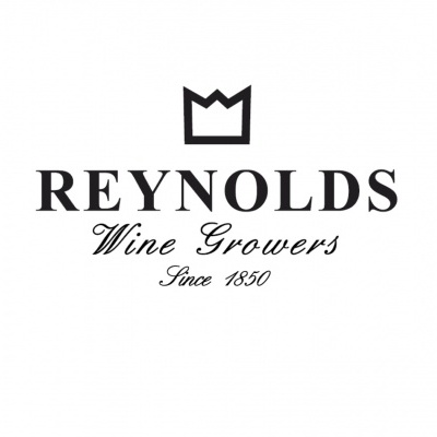 Logótipo preto REYNOLDS Wine Growers Since 1850 com coroa