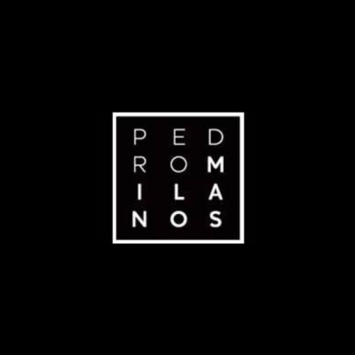 Texto branco num fundo preto formando PEDRO MILANOS