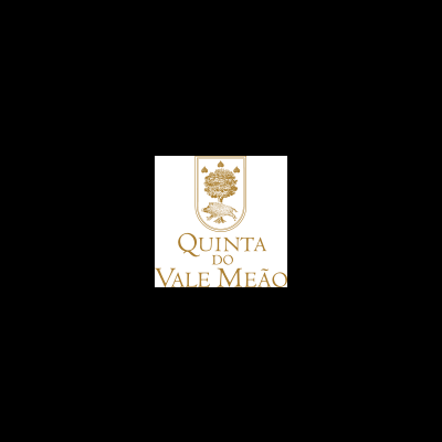 Logótipo da Quinta do Vale Meão com árvore dourada e texto em dourado sobre fundo preto