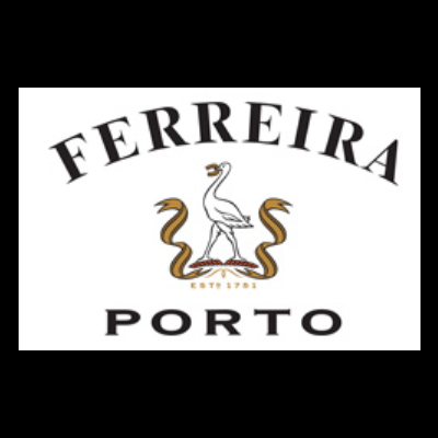 Logótipo FERREIRA PORTO com garça branca e texto ESTD 1751