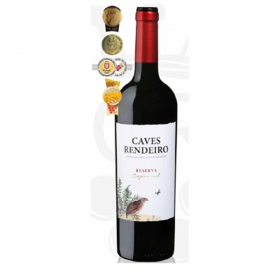 Garrafa de vinho tinto Caves Rendeiro Reserva 2016 com medalhas