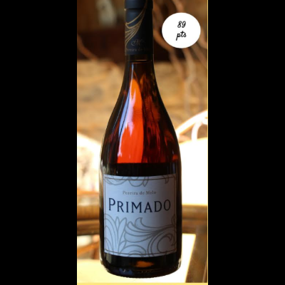 Garrafa de vinho rosé Primado Rosé 2017 com etiqueta e selo