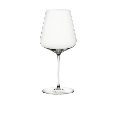 Copo de vinho transparente de vidro com haste longa e base redonda
