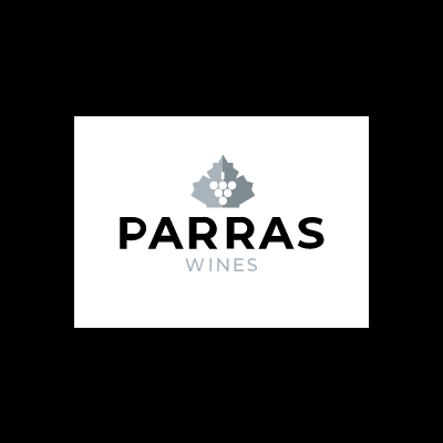 Logótipo PARRAS WINES com folha e cacho de uvas