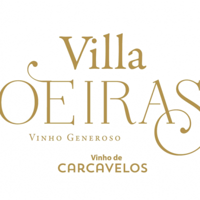 Logótipo Villa OEIRAS vinho generoso em fundo branco