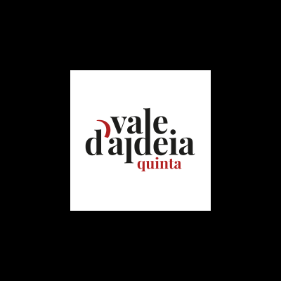 Logotipo com o texto 'vale da ideia quinta' em preto e vermelho
