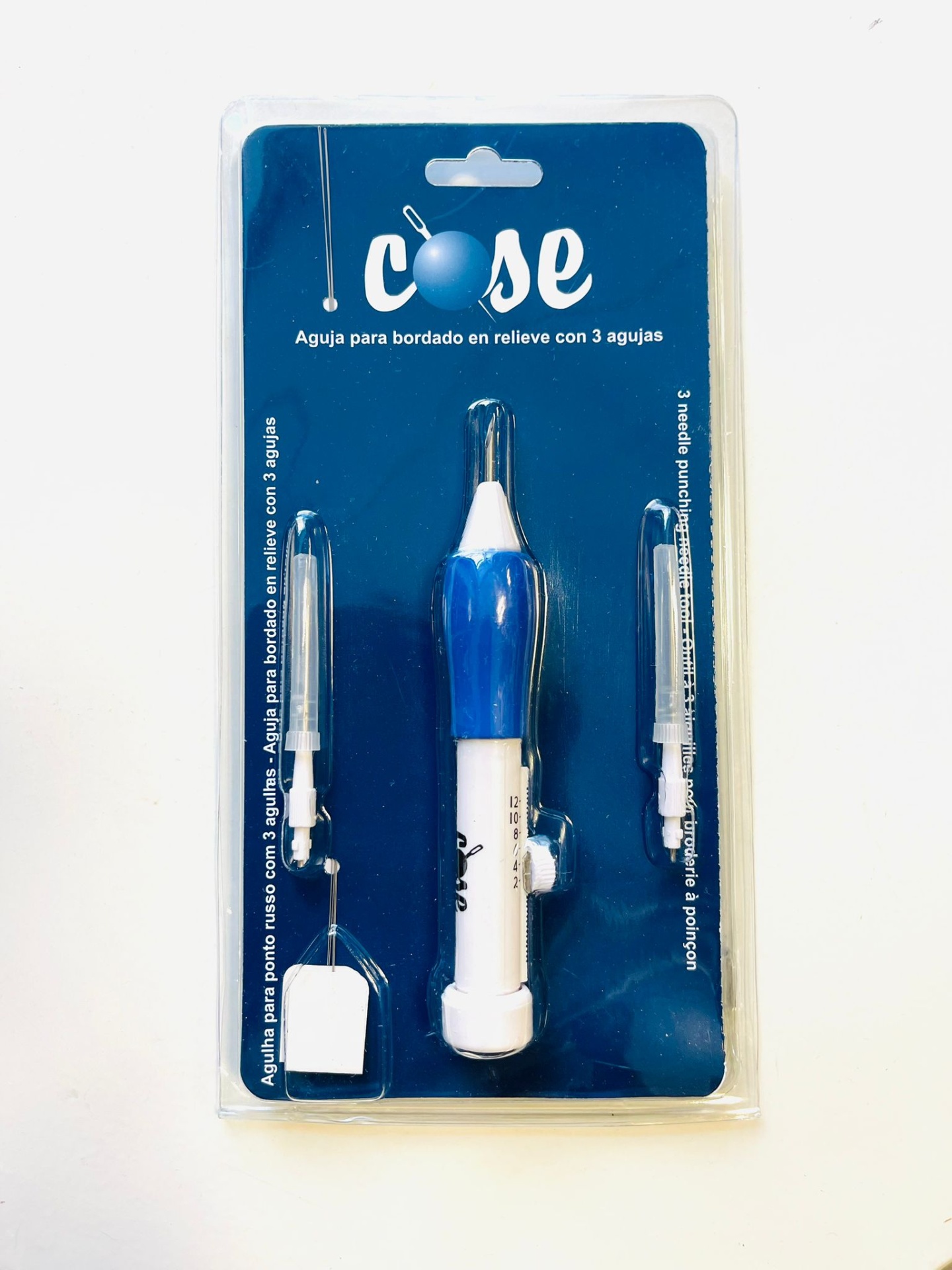conjunto de agulha para bordado em relevo com 3 agulhas da marca Cose