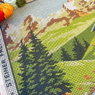 Kit&#x20;de&#x20;Bordado&#x20;Meio&#x20;Ponto&#x20;&quot;Chalet&quot;&#x20;-&#x20;Interm&#x00E9;dio