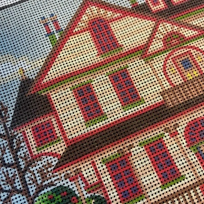 Kit&#x20;de&#x20;Bordado&#x20;Meio&#x20;Ponto&#x20;&quot;Casa&#x20;de&#x20;Madeira&quot;&#x20;-&#x20;Interm&#x00E9;dio