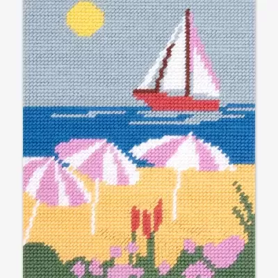 Kit&#x20;de&#x20;Bordado&#x20;Meio&#x20;Ponto&#x20;&quot;Praia&quot;&#x20;-&#x20;F&#x00E1;cil