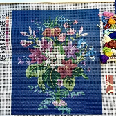 Kit&#x20;de&#x20;Bordado&#x20;Meio&#x20;Ponto&#x20;&quot;Bouquet&quot;&#x20;-&#x20;Avan&#x00E7;ado