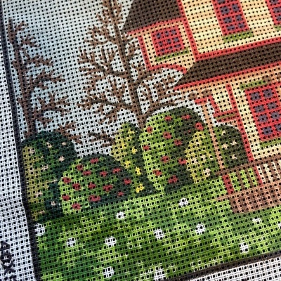 Kit&#x20;de&#x20;Bordado&#x20;Meio&#x20;Ponto&#x20;&quot;Casa&#x20;de&#x20;Madeira&quot;&#x20;-&#x20;Interm&#x00E9;dio