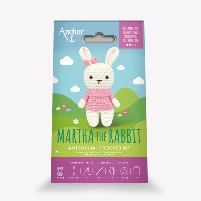 Kit de crochet Anchor Martha the Rabbit com coelho amigurumi